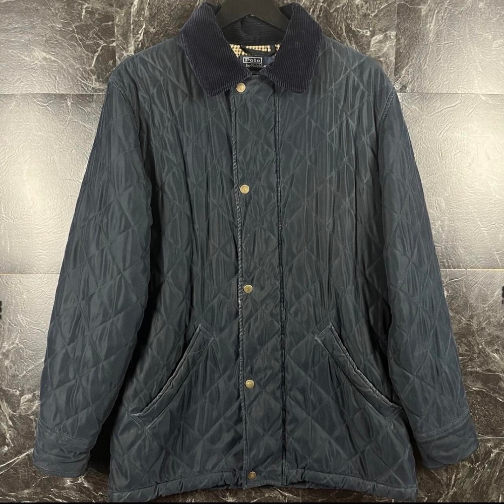 Polo Ralph Lauren Men's Blue Vtg Quilted Corduroy Barn Jacket Small